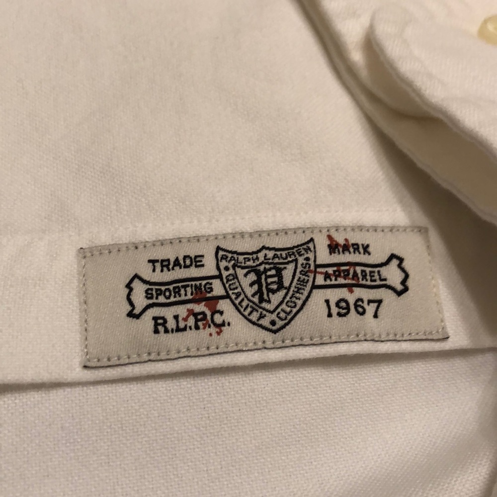 Polo by Ralph Lauren White Button-Down Shirt with Black Skull Embroidery - Picture 5 of 6